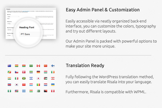 Advanced Admin Panel and Translation ready