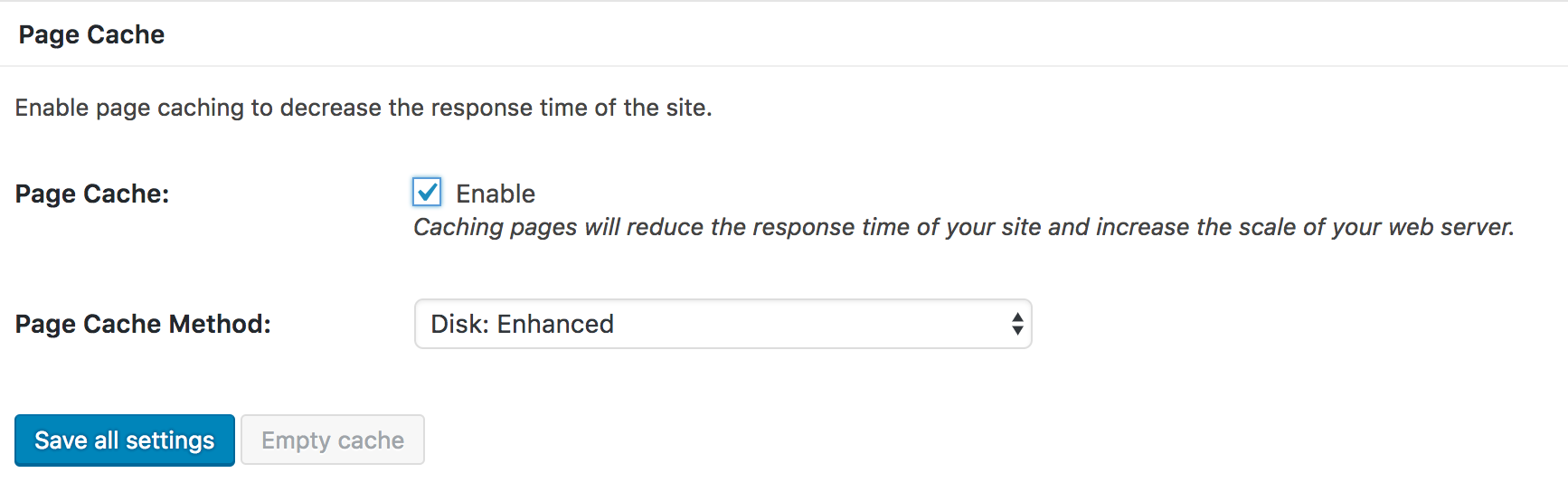 Включи page. Страничный кэш. Web Pages cache. Reduce Page load time WORDPRESS.
