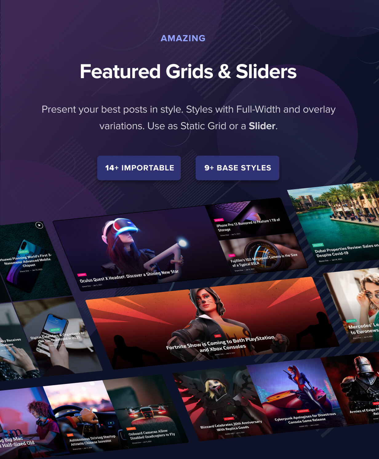 Featured Grids & Sliders