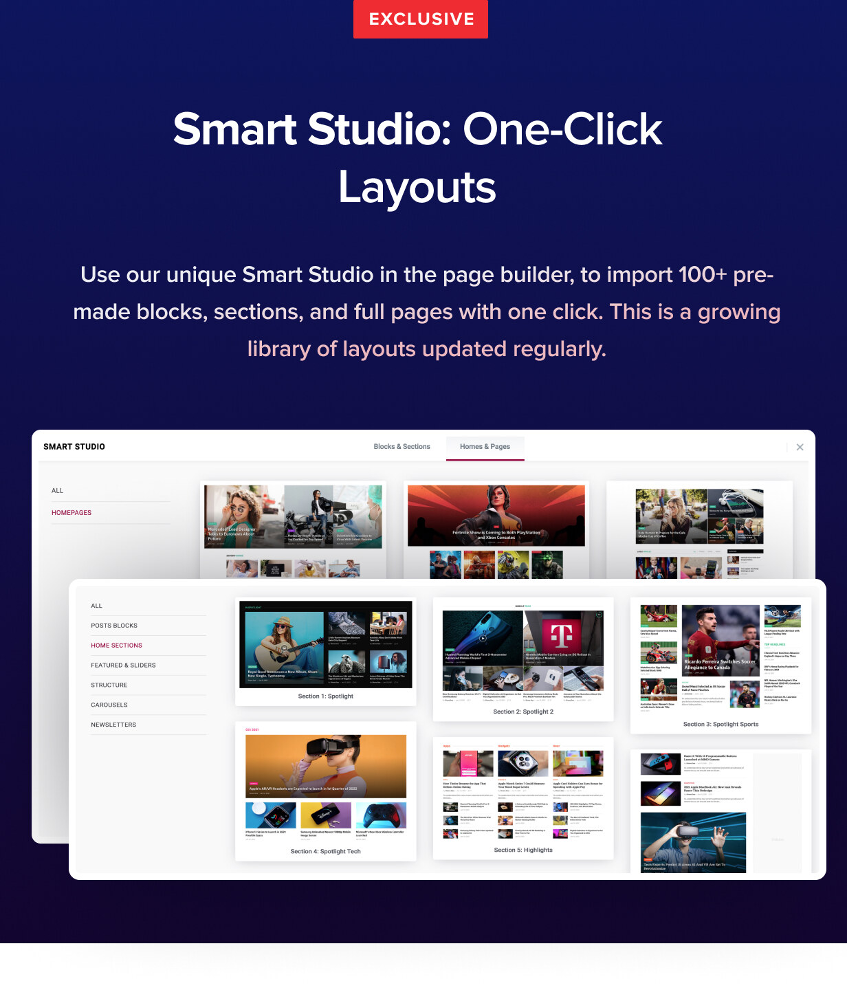 One-click Premade Layouts